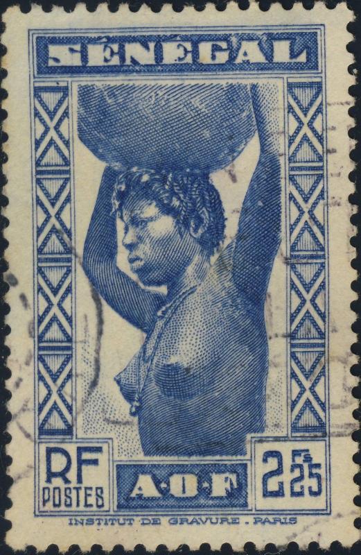 SENEGAL - 1939 - Yv.168 / Mi.178 2fr25 bleu - Oblitéré TB (b)