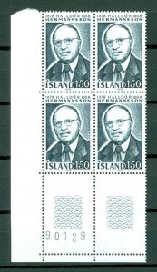 Iceland. 1978 Icelanders III, 150 Kr,MNH. Plate # 90129. Block of 4. Scott# 513.