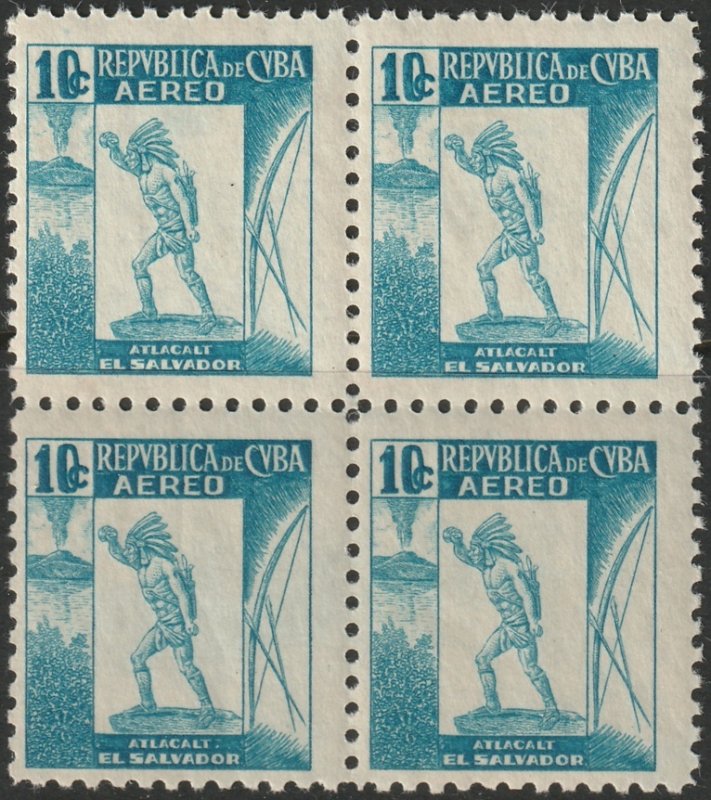 Cuba 1937 Sc C27 air post block MNH**