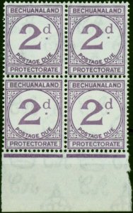 Bechuanaland 1958 2d Violet SGD6ca 'Large d' V.F MNH Block of 4 Nice Position...