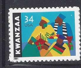 Catalog # 3548 Kwanza Black Heritage Holiday Single 34 cent Stamp