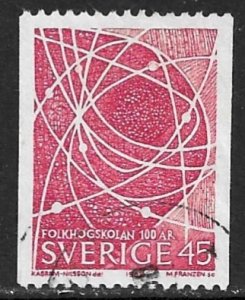 SWEDEN 1968 45o Electron Orbits Three People's Colleges Issue Sc 790 VFU
