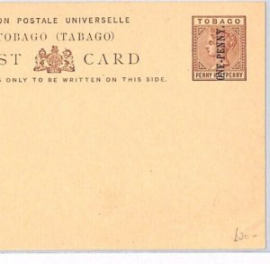 TOBAGO QV Unused Postal Stationery Card *ONE PENNY* Surcharge {samwells}PJ135