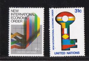 UN - NY # 316-317, Int'l Economic Order, MNH, 1/2 Cat.