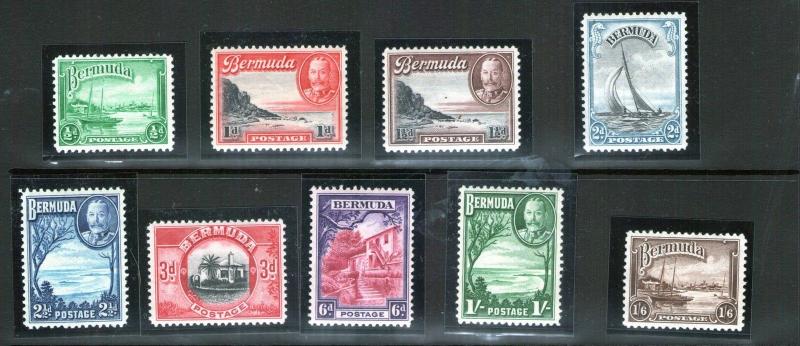 BERMUDA GEORGE V 1936 set to 1/6 lightly hinged and fresh