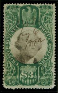 R147 US $3 Third Issue, used cv $50