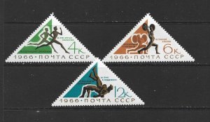 RUSSIA - 1966 INTERNATIONAL SPORTING EVENTS - SCOTT 3210 TO 3212 - MNH