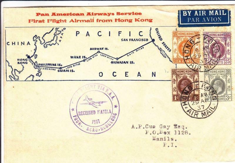 1937, 1st Pacific Clipper Flt., Hong Kong, See Remark (23310)