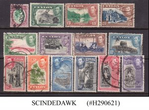 CEYLON - 1935-1947 SELECTED KGVI STAMPS - 14V - USED