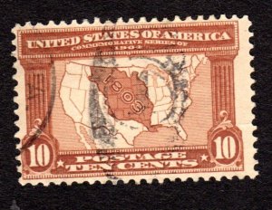 USA  Scott # 327  used   2018 CAT = $ 27.50    Lot 200530