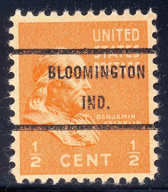 Bloomington IN, 803-71 Bureau Precancel, ½¢ Franklin