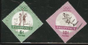 Philippines Scott 821-822 used 1960 olympic stamps