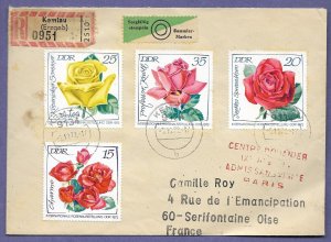 DDR-KAMLAU, 1972 REGISTERED COVER TO FRANCE