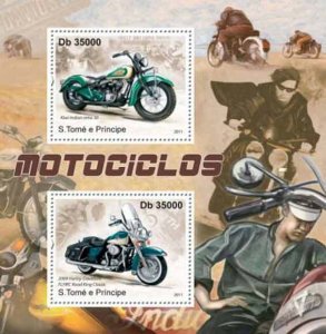 St Thomas - Motorcycles - 2 Stamp  Sheet - ST11326a