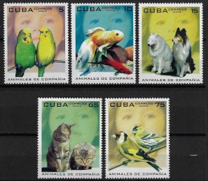 CUBA Sc# 4404-4408 PETS Domestic Animals bird cat  CPL SET of 5   2004  MNH