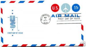 UC43 11c Jet & Circles Envelope, Farnam, HF, FDC