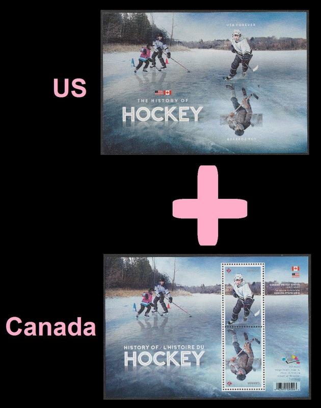 US Canada 5253c 3039 History of Hockey 2 souvenir sheet MNH 2017