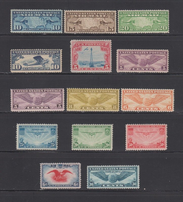 US,MNH,C7,C8,C9,C10,C11,C12,C16,17,C19,C20,C21,C22,C23,C24,MINT NH,VF,AIRMAIL 