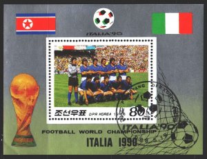 North Korea. 1988. bl 234. Football, World Cup in Italy. USED.