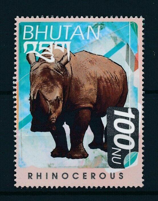 [97715] Bhutan 1999 Wild Life Rhinocerous From Sheet MNH