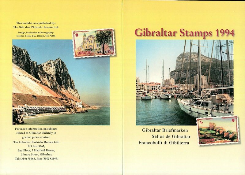 Gibraltar 1994 Commemorative Stamps Issue Collection in folder UM Stamps 