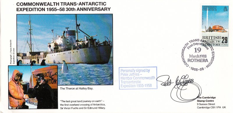 British Antarctic Territory FDC Sc 147 Signed Peter Jeffries Cachet Ship Ther...