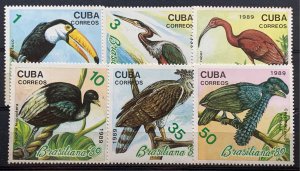 CUBA SC# 3137-3142 Brasiliana BIRDS set of 6 1989 MNH