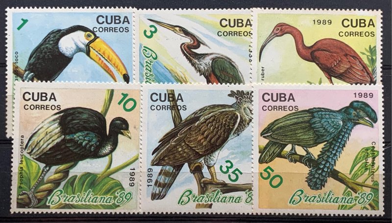 CUBA 1989 SC# 3137-3142 Brasiliana BIRDS Set x 6 MNH