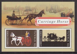 Tuvalu 1189 Horses Souvenir Sheet MNH VF