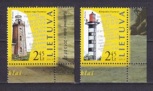 Lithuania Litauen 2013 Lighthouses 2v Stamps Set MNH