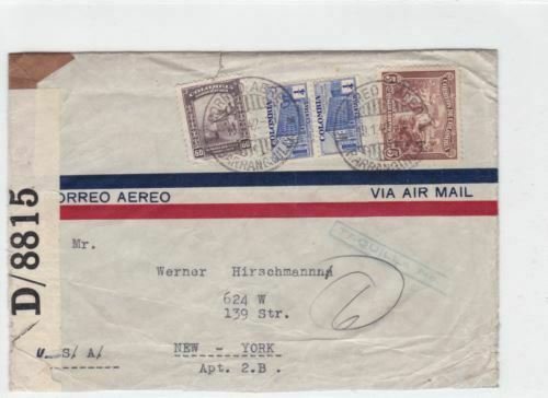 colombia 1942  censor  stamps cover ref r16153