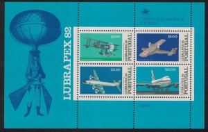 Portugal Aircrafts and Airplanes MS 1982 MNH SG#MS1900