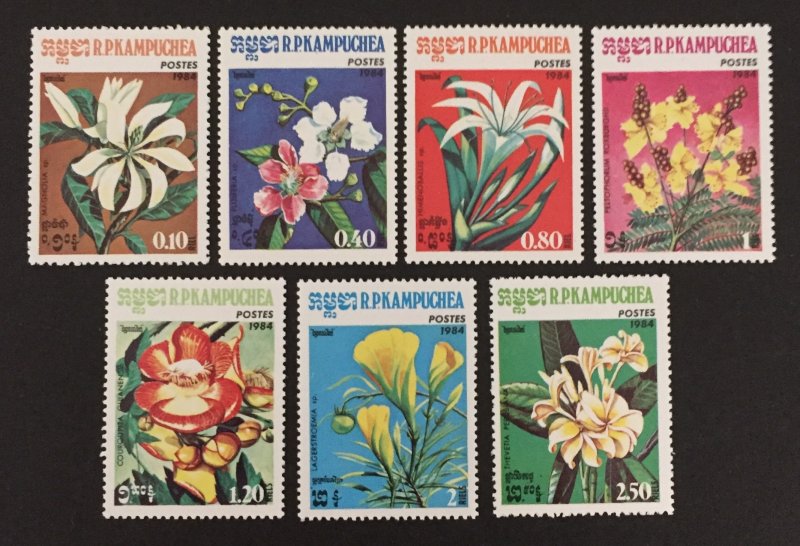 Cambodia 1984 #511-7, Flowers, MNH.