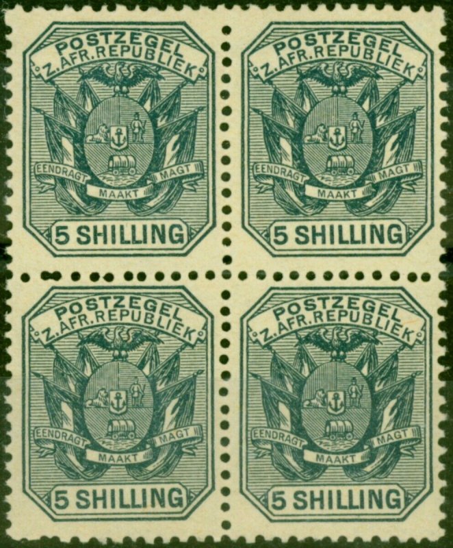 Transvaal 1896 5s Slate SG212 Fine MNH Block of 4 (2) 