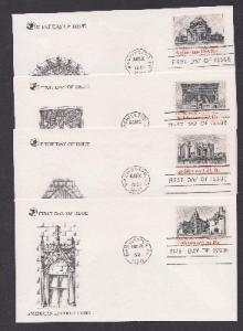 1928 - 1931 American Architecture set of 4 Unaddressed Reader's Digest FDCs
