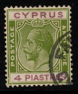 CYPRUS SG110 1924 4pi SAGE-GREEN & PURPLE USED