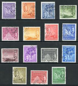 Seychelles SG158/72 1952 KGVI Set of 15  Fine Used