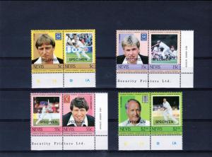 Nevis 1984 Cricket II Set (8) MNH SPECIMEN 