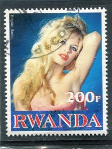 Rwanda 1999 BRIGITTE BARDOT Actress Single Perforated Fine Used VF