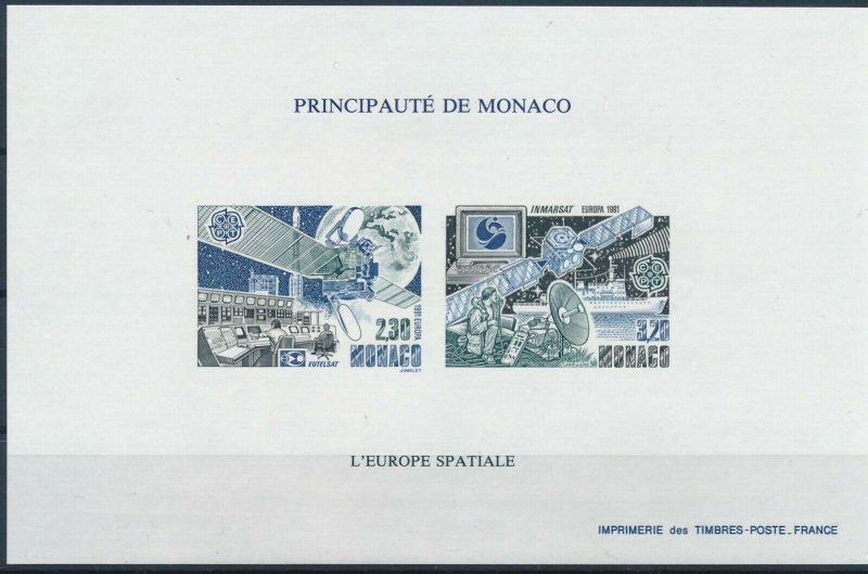 [I213] Monaco 1991 Space good special sheet very fine MNH imperf $300