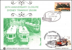 Australia 25th Anniversary Closure Sydney Tramway 1986 Cover