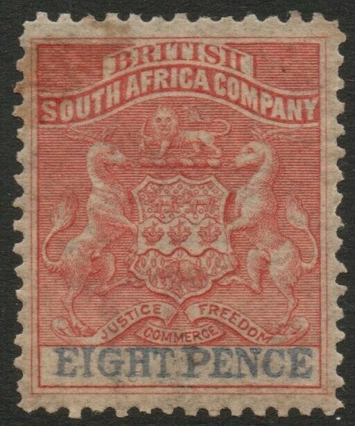 RHODESIA-1892 8d Red & Ultramarine Sg 24 MOUNTED MINT V37865