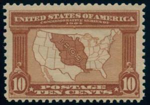 US Scott #327 Mint, FVF, NH