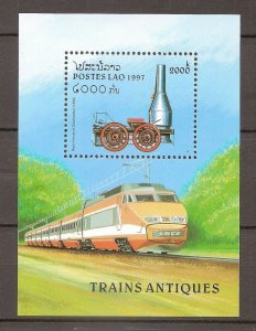 Laos - 1997 - Mi. Sheet 159 (Trains) - MNH - LA004