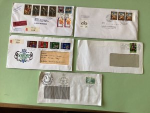 Liechtenstein postal stamps covers 5 larger items Ref A1408