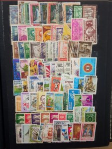 Extensive Collection of +3000 Latin American used Stamps in stockbook variety