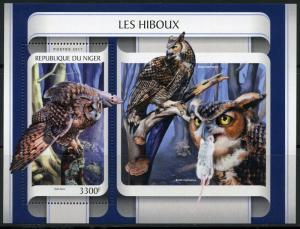 NIGER 2017  OWLS  SOUVENIR SHEET MINT NH