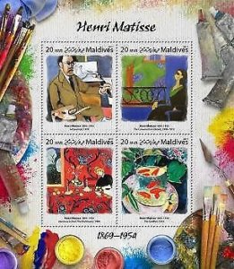 2017 Maldives Mnh. Henri Matisse. Michel Code: 6958-6961  |  Scott Code: 3900