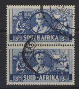 SOUTH AFRICA - Scott 85 - Womens Services-1941- FU - Vert. Pair 3d Stamps
