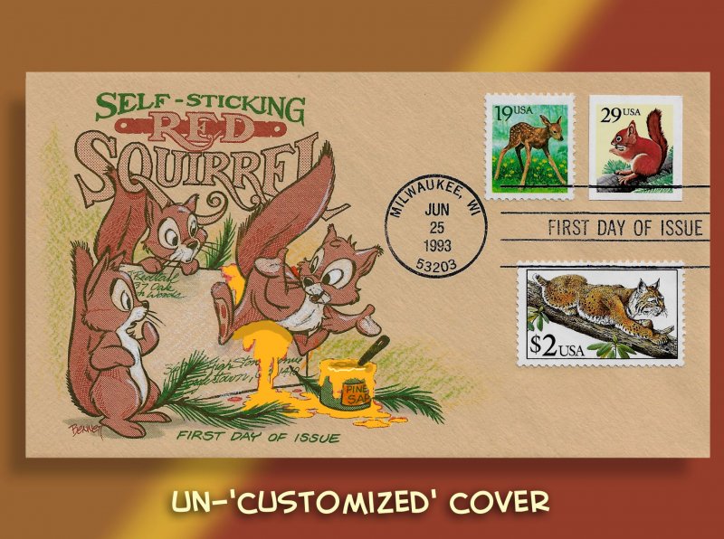 Red Squirrel 'Self-Sticks' Himself to Mail!  Unique Combo with Fawn and Bobcat!